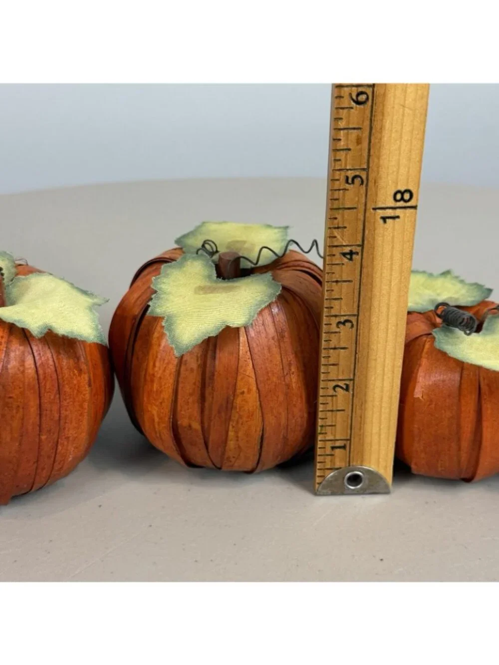 Set of 4 Raffia Pumpkins Fall Harvest Thanksgiving Rustic Table Decor